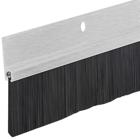 Randall Aluminum Brush Door Sweep 36-inch close-up showing effective gap sealing against drafts.