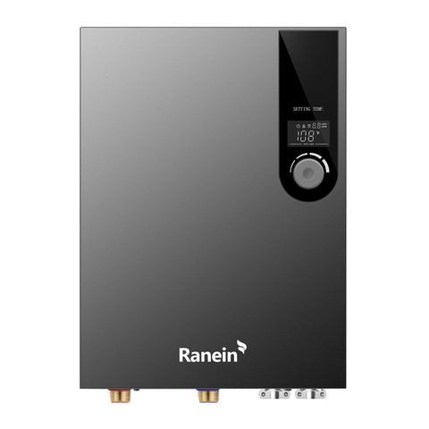 Ranein GEN II tankless water heater unit shows compact design for space-saving installation.