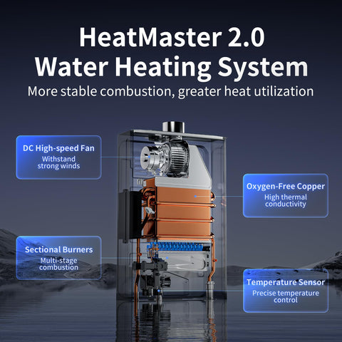 Ranein no-wait hot water provides instantly available showers and taps.
