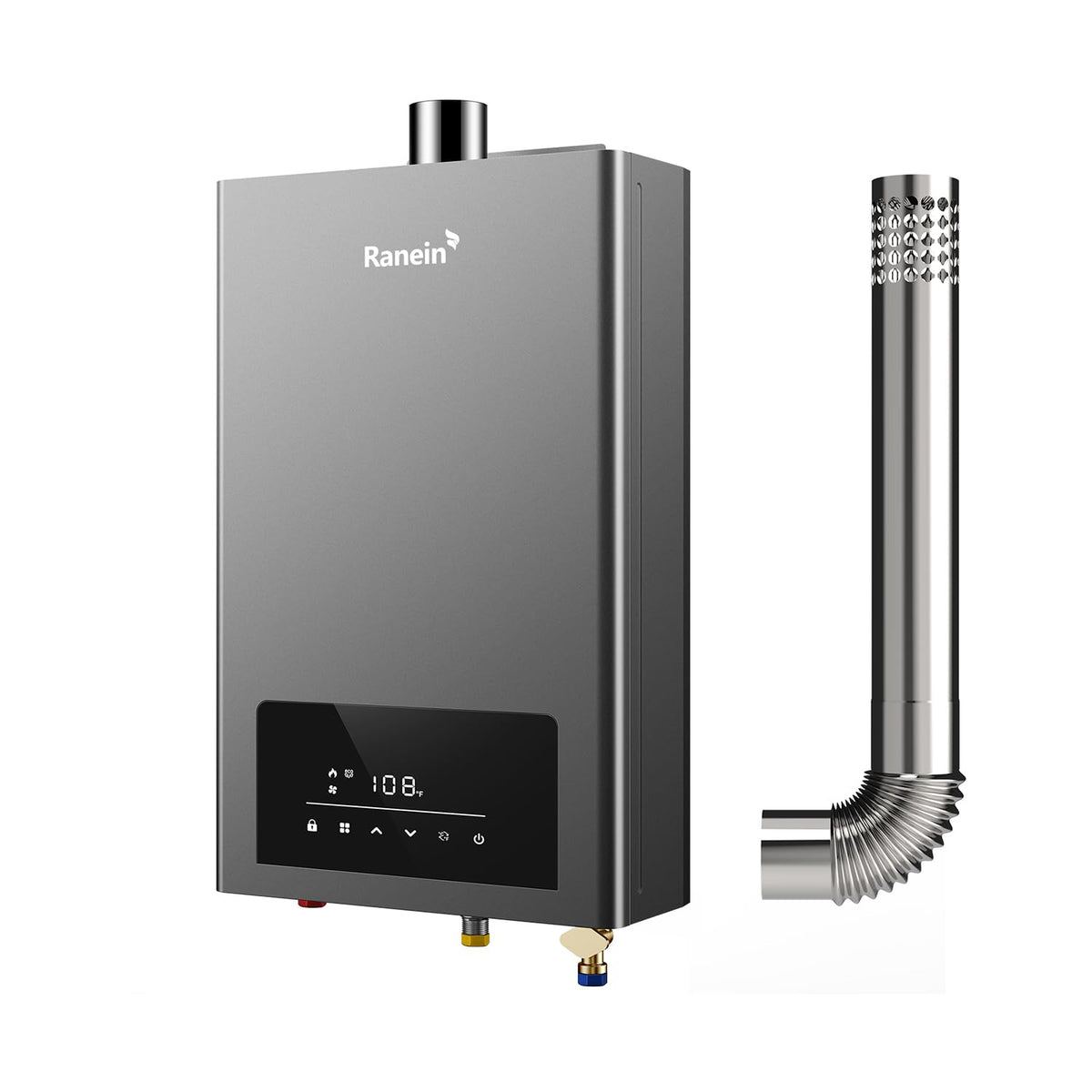 Ranein tankless heater indoor front view showing compact efficiency for homes