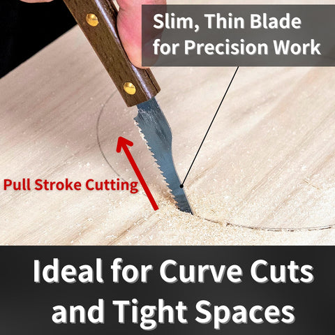 RANSHOU pull saw design enables easy, low-effort cutting control.