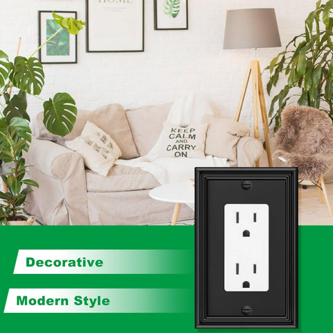Ranweydi 1-gang decorator plate fits dimmers, toggles, and outlets in modern spaces.
