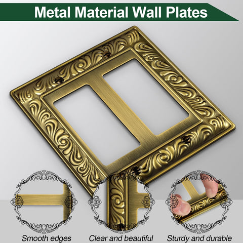 Ranweydi antique brass 2G wall plate side view shows slim profile for clean gaps.