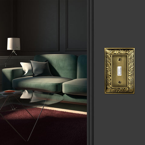 Ranweydi antique brass paisley design enhances room decor with vintage flair.