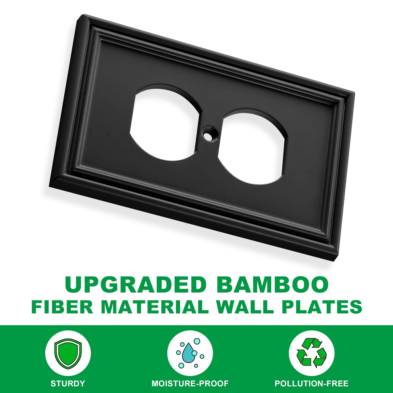 Ranweydi bamboo fiber wall plate 1-gang offers safe, odor-free kitchen and bath styling.