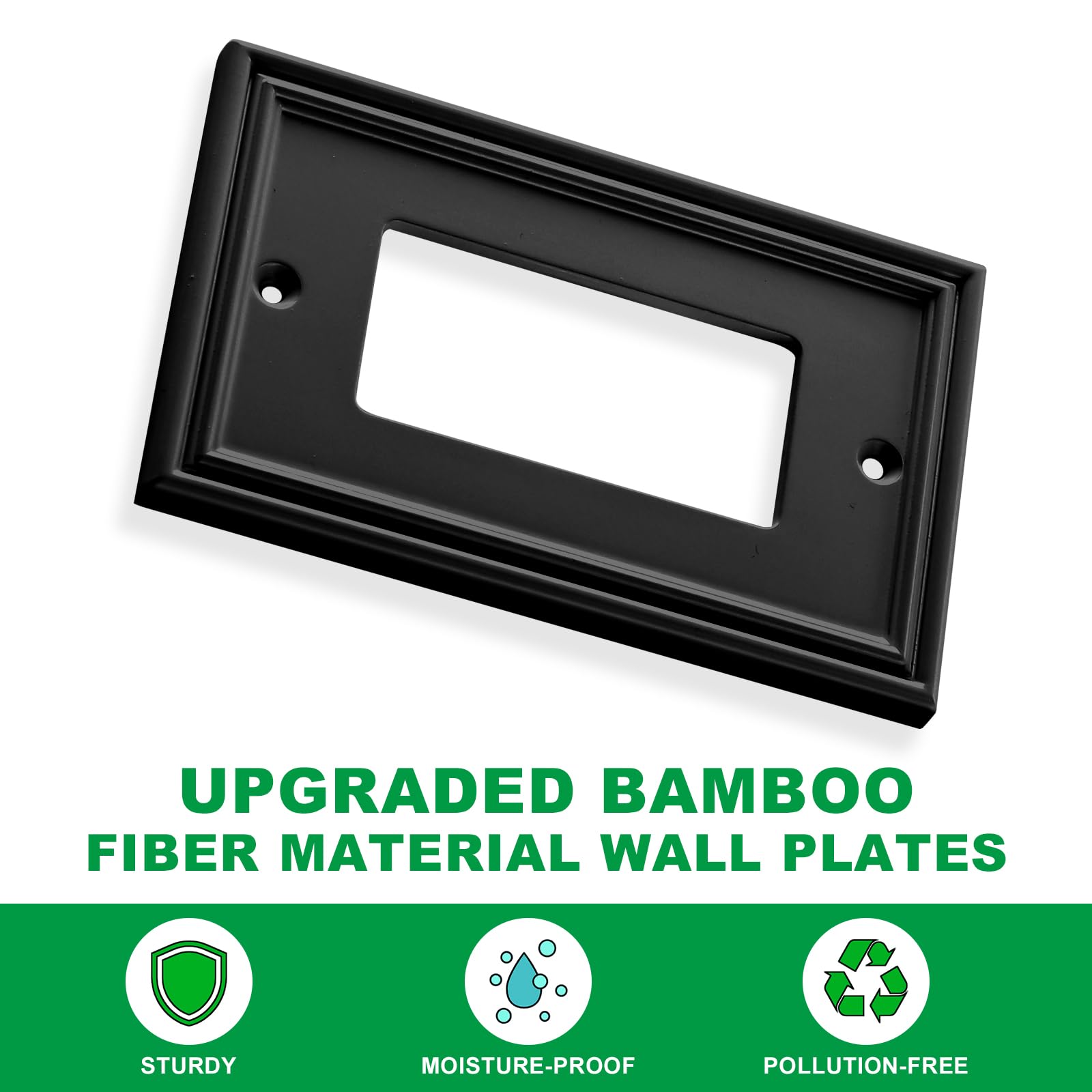 Ranweydi bamboo fiber wall plate side profile shows durable eco-friendly material.