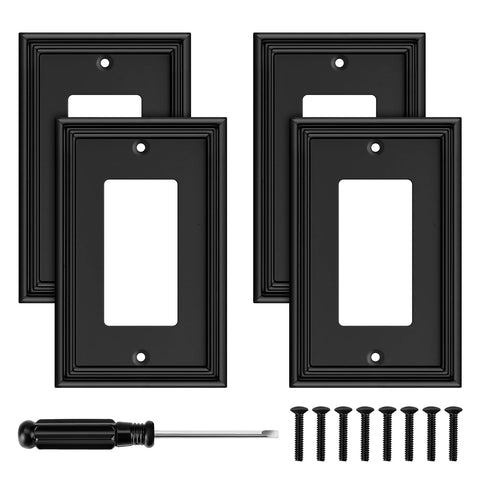 Ranweydi black modern wall plate front view for a sleek kitchen or bath upgrade.