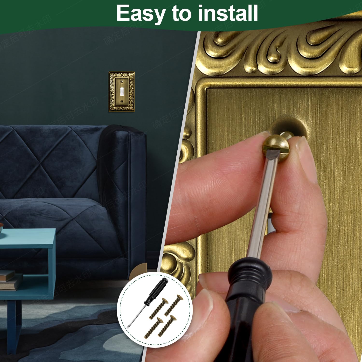 Ranweydi durable metal wall plate resists tarnish for long-lasting use.