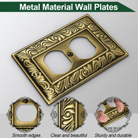 Ranweydi metal duplex wall plate with anti-tarnish finish keeps shine over time.