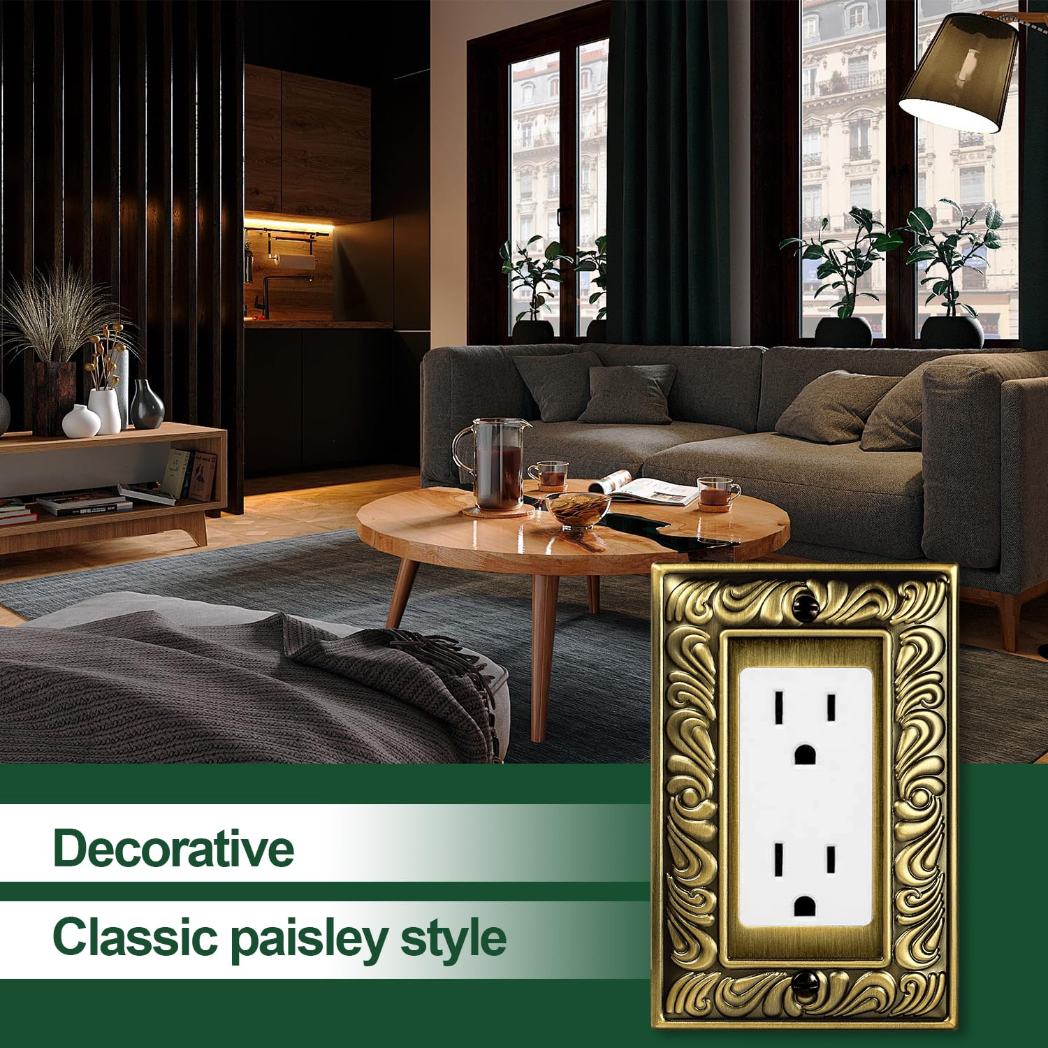 Ranweydi wall plate compatible with dimmers, toggles, and outlets for versatile use.