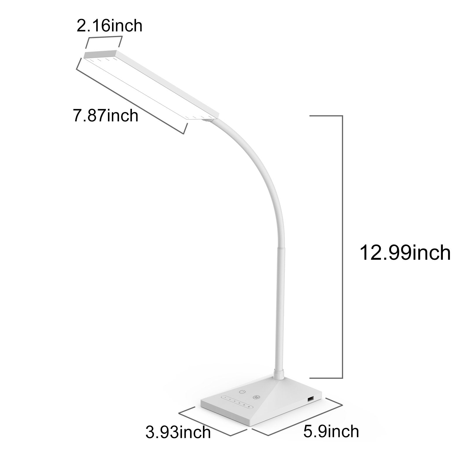 RAOYI LED Desk Lamp with 360° gooseneck for versatile angles.