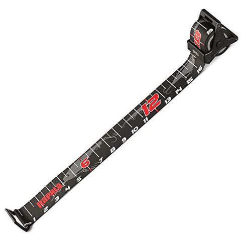 Rapala retractable ruler 60-inch easy-read markings for precise catch measurements.