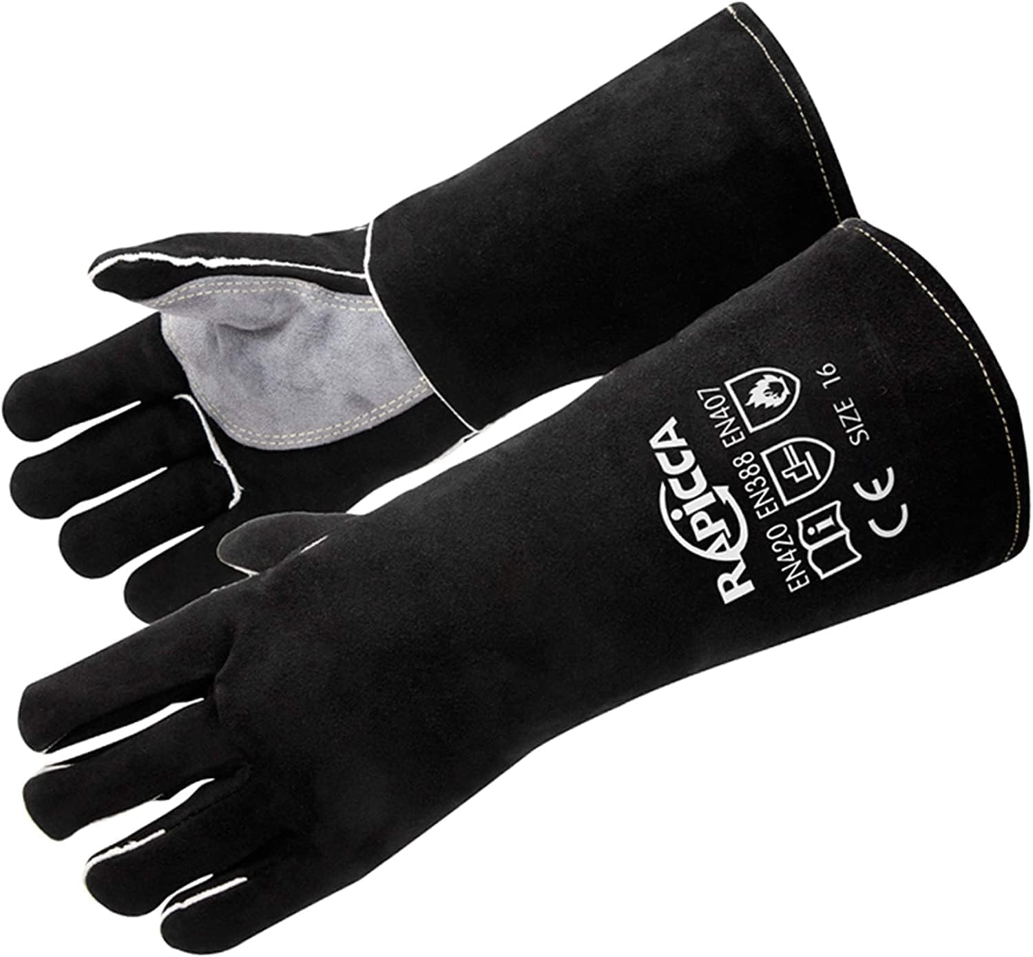 RAPICCA fireplace gloves 14in offering forearm protection and heat resistance during fires
