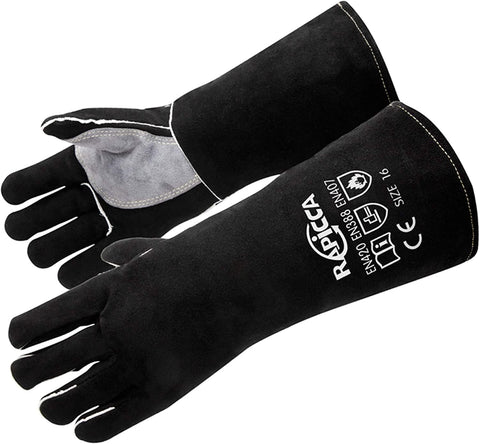 RAPICCA fireplace gloves 14in offering forearm protection and heat resistance during fires