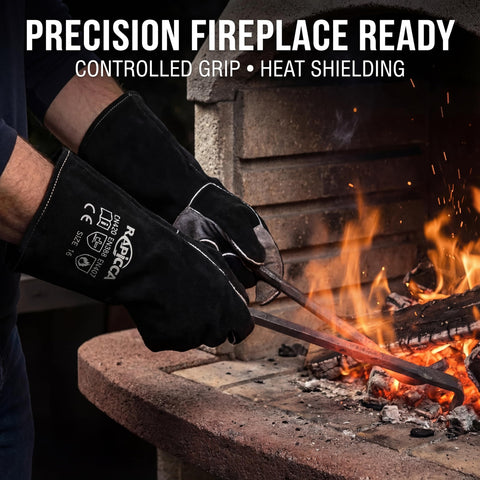 RAPICCA welding safety gloves 14in shielding hands from sparks and heat