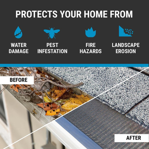 Raptor Gutter Guard vbend-technology improves water flow and adds rigidity