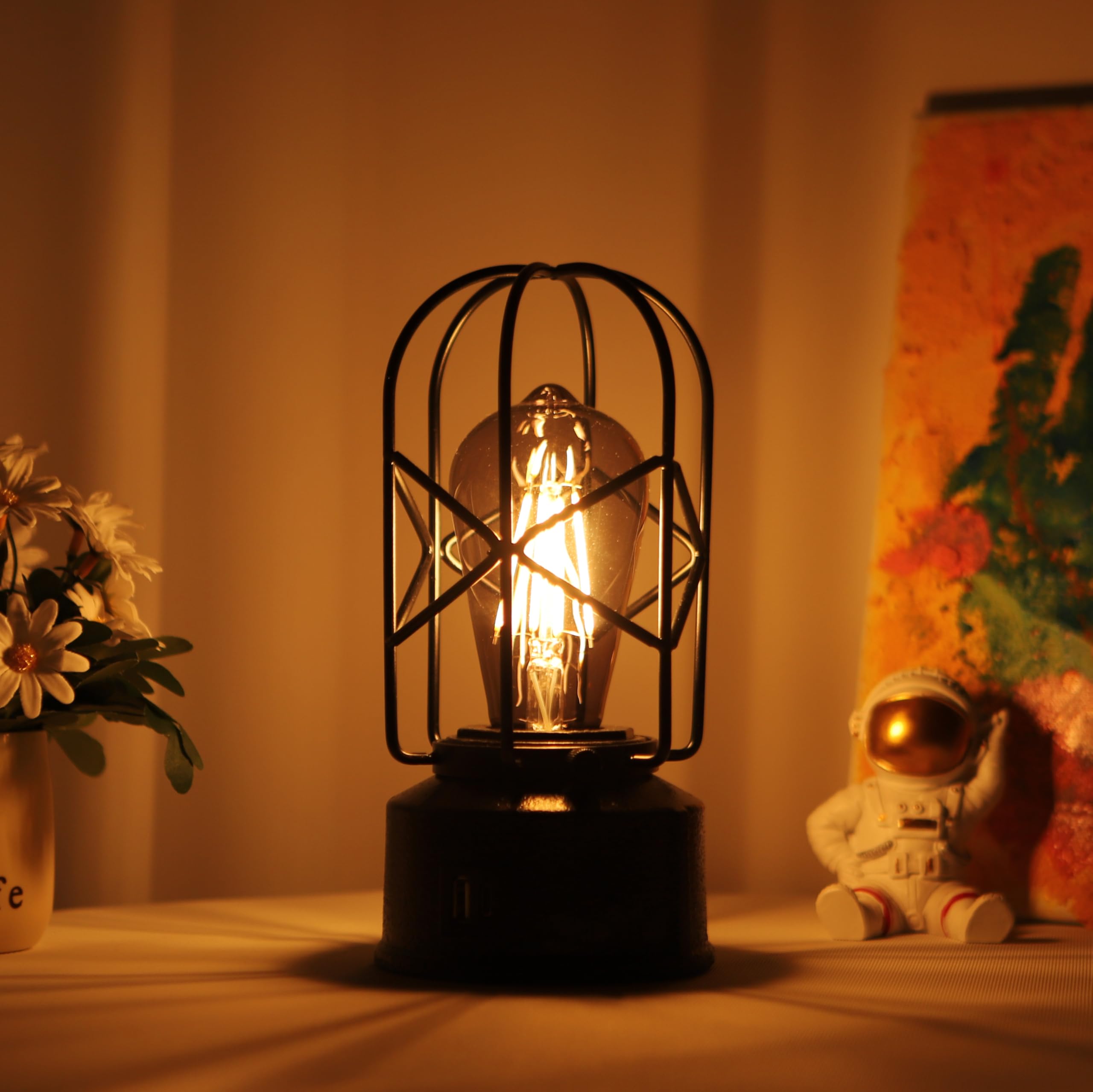 Rarlonly lamp close-up showing dimmable touch control for adjustable light