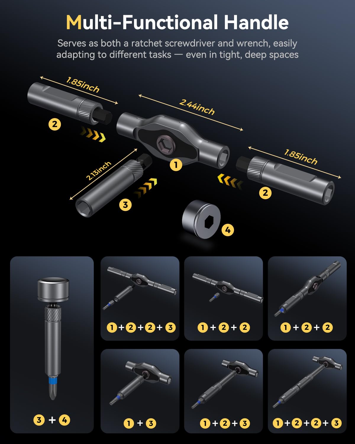 RARTOP T-handle ratchet detail with ergonomic grip for comfortable use