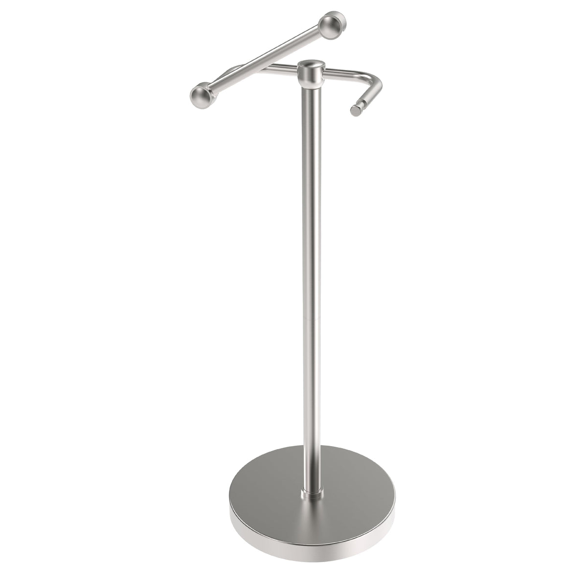 RARXTR toilet paper holder stand with post pivoting design for effortless roll replacement.
