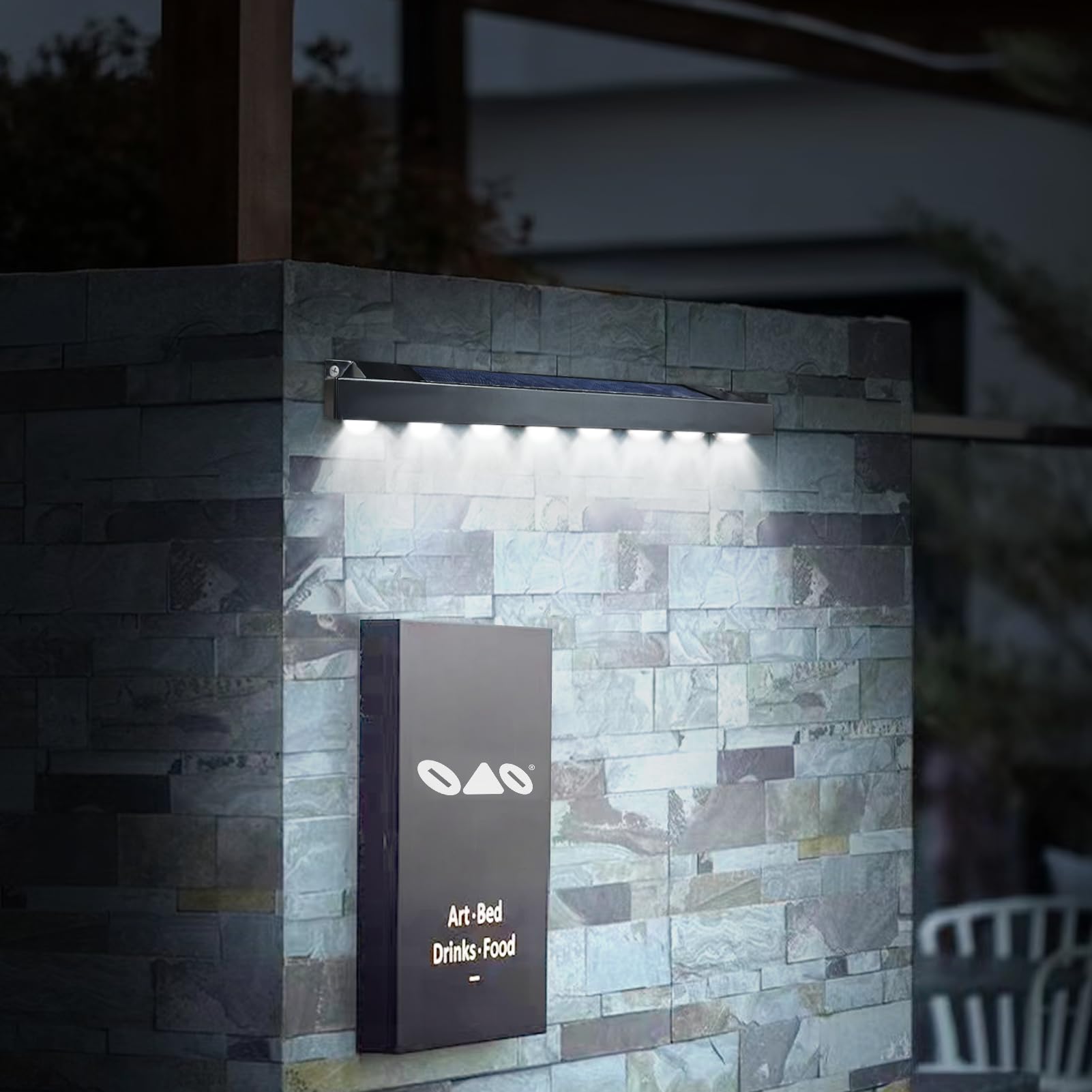 RaStatic backyard path illumination from solar sign light
