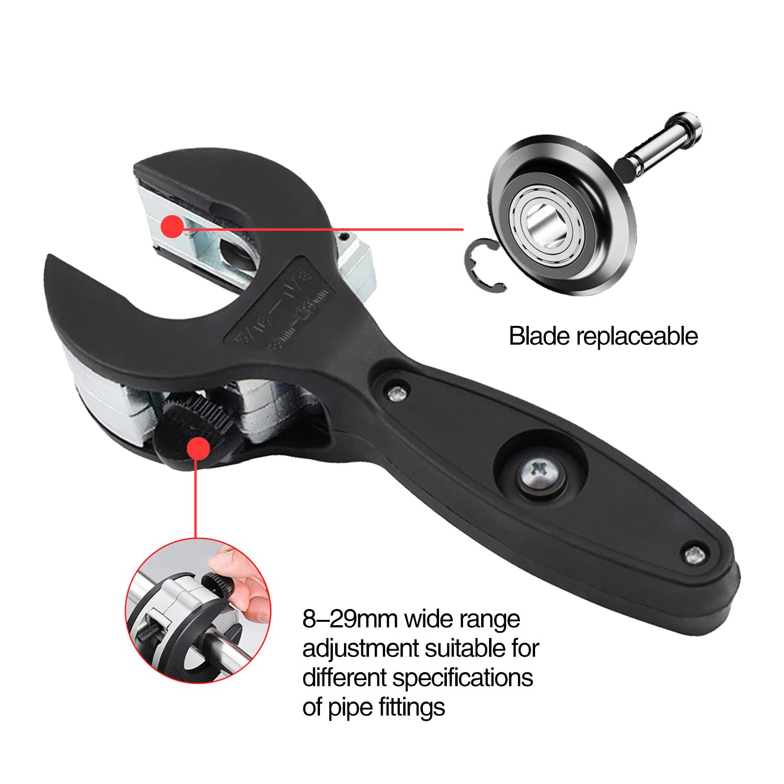 Ratchet Pipe Cutter with comfortgrip gloves enhances grip during long sessions.