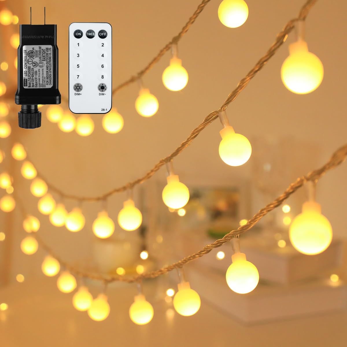 RaThun Globe String Lights show 116ft length delivering warm white glow for outdoor decor