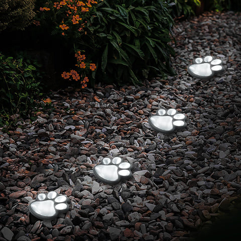 Ratopo cat and dog paw lights brighten walkways with soft white glow.