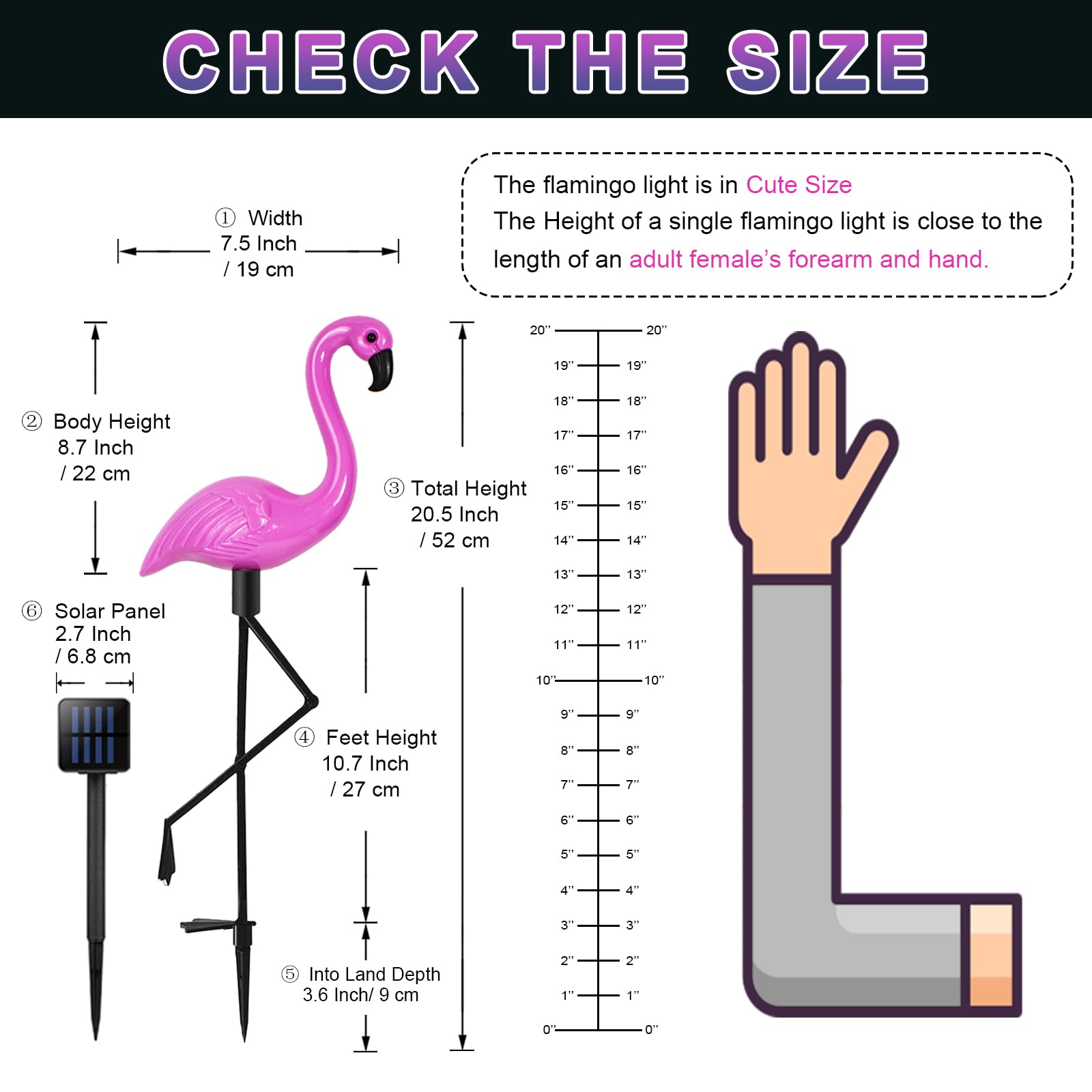 Ratopo ground stakes for solar flamingo provide stable upright decor all season.
