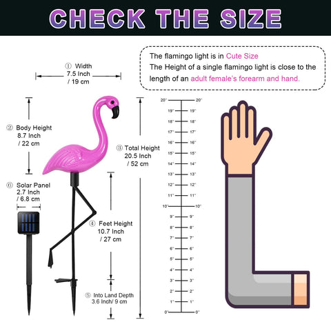 Ratopo ground stakes for solar flamingo provide stable upright decor all season.