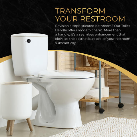 RAVINE premium toilet lever with rust-resistant black coating for long-lasting durability.