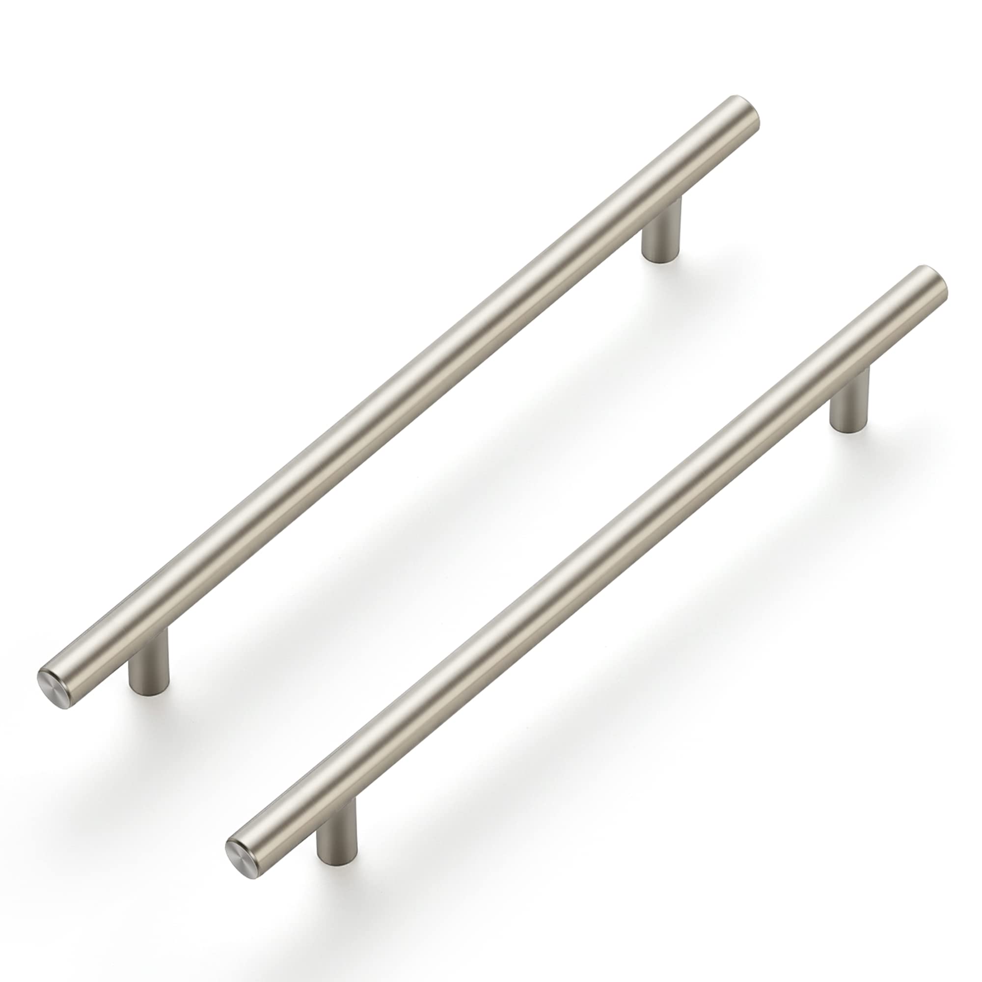 Ravinte 10-pack 10-inch cabinet handles front view in brushed nickel for modern kitchens