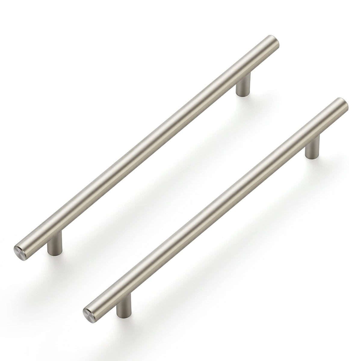 Ravinte 10-pack 10-inch cabinet handles front view in brushed nickel for modern kitchens