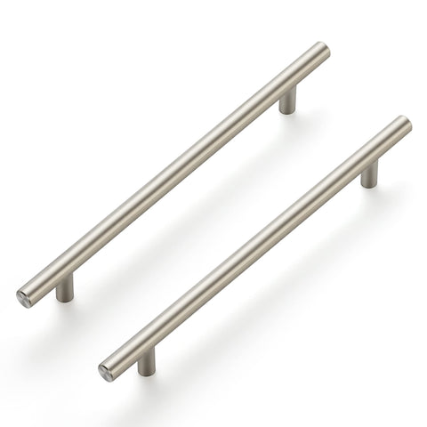 Ravinte 10-pack 10-inch cabinet handles front view in brushed nickel for modern kitchens