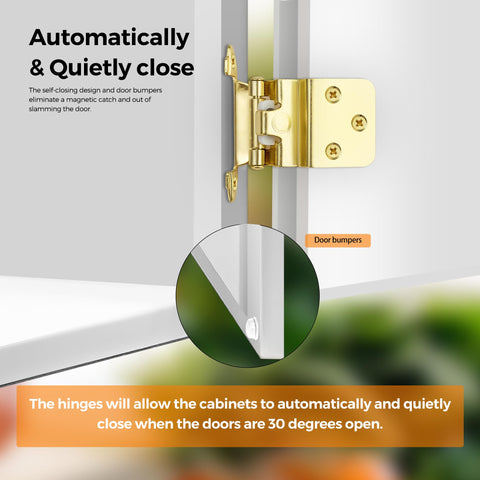 Ravinte 10-pack gold cabinet hinges box ready for fast kitchen or bath upgrades