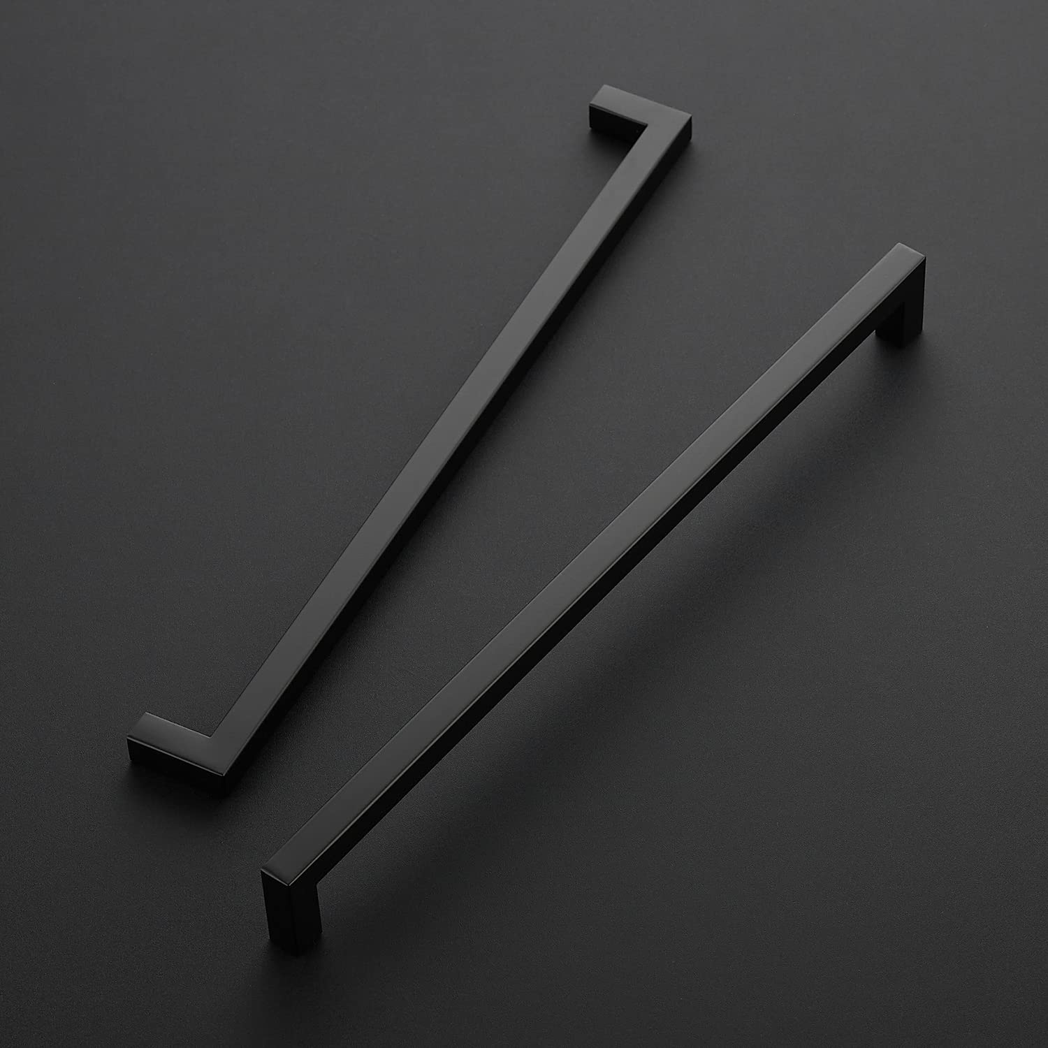Ravinte 10-pack matte black kitchen pulls for cohesive cabinet hardware.