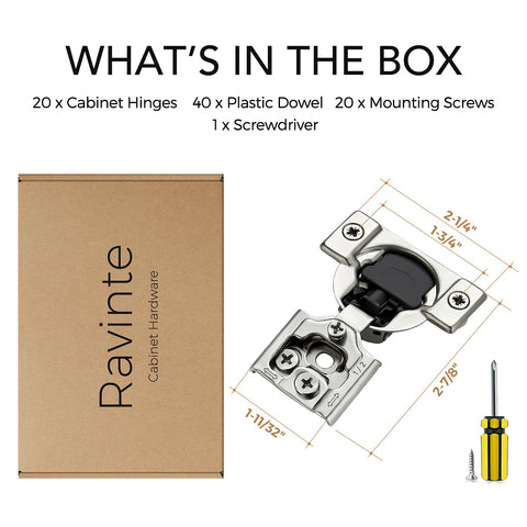 Ravinte 105-degree opening hinge for full cabinet access