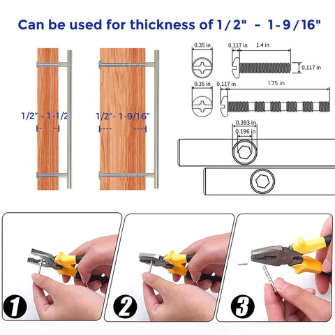 Ravinte 12-1/2 inch length shown for scale on a cabinet door.