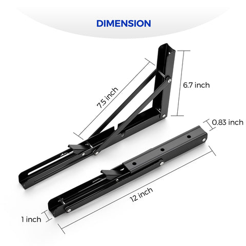 Ravinte 12-inch bracket in open position supporting a work surface