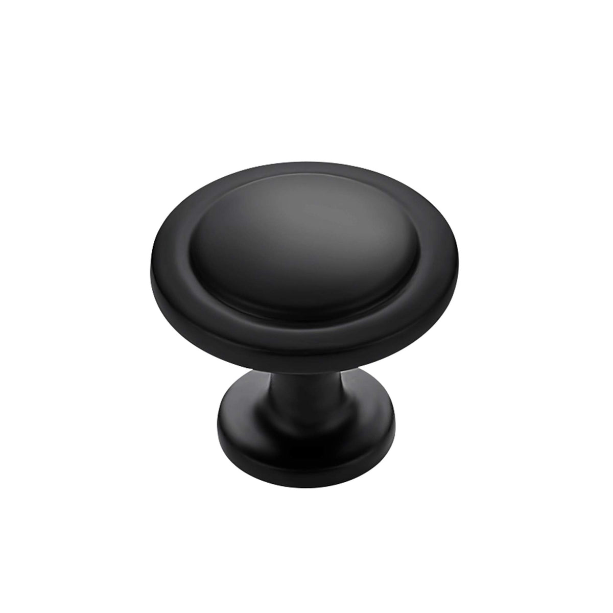 Ravinte knobs close-up in matte black finish showing durable zinc construction.