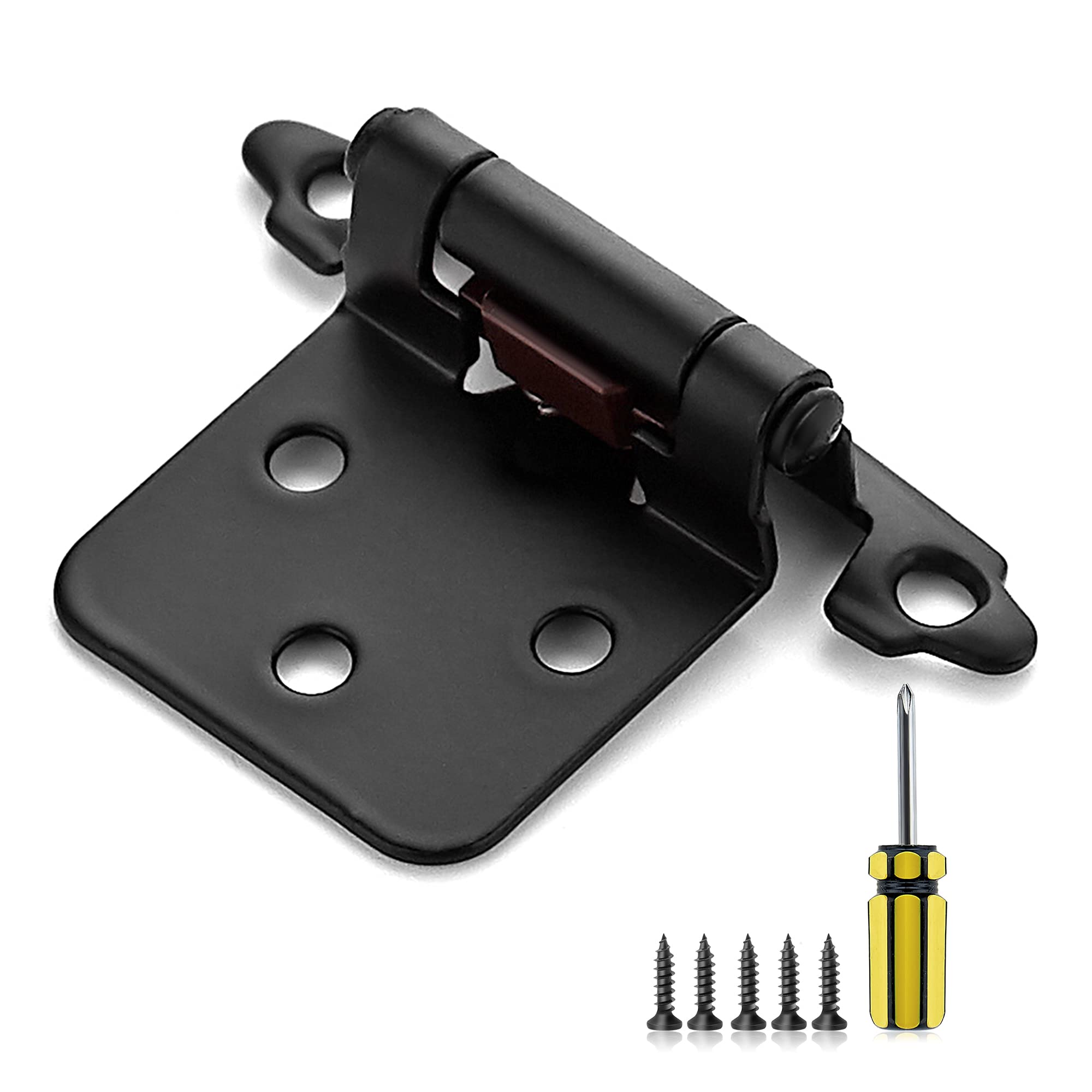 Ravinte overlay hinges in matte black for durable face-frame cabinet mounting