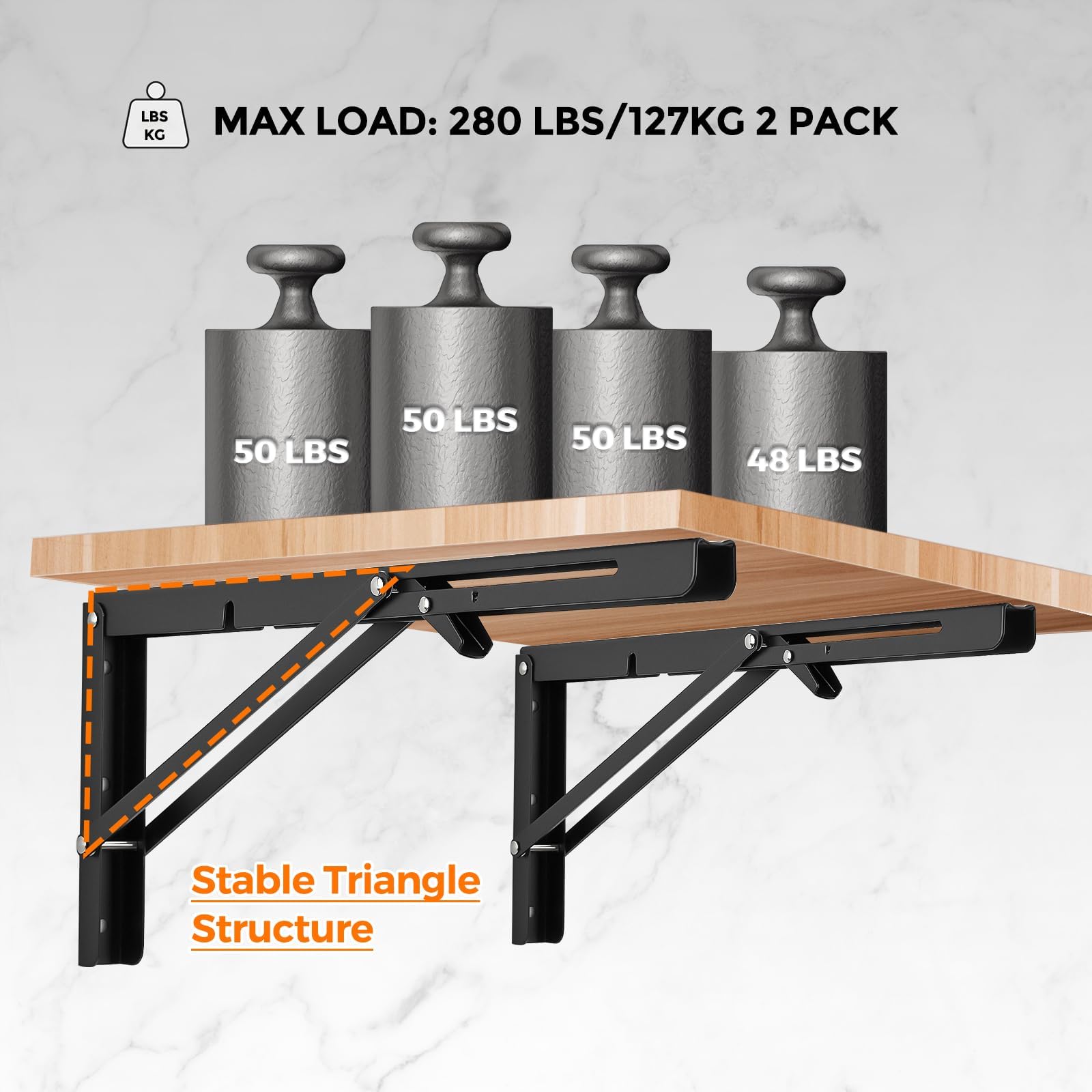 Ravinte 22-inch bracket used for a sturdy workbench setup.