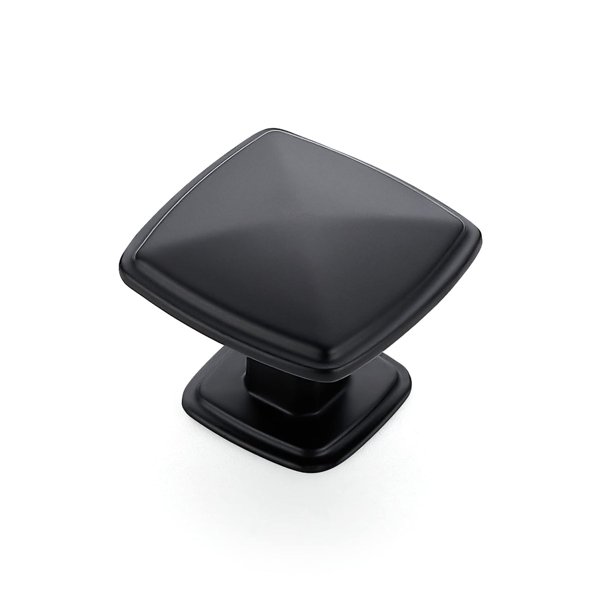 Ravinte 25-pack matte black square knob with single-hole design for quick cabinet updates