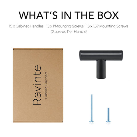 Ravinte 2'' matte black cabinet handle angled to reveal sleek profile