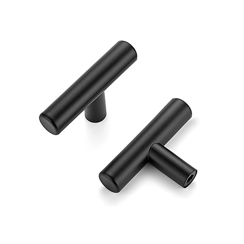 Ravinte 2'' matte black cabinet handle close-up showing durable stainless steel build