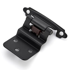 Ravinte matte black inset hinge on cabinet door; quick update for modern cabinets.