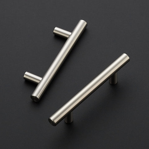 Ravinte brushed nickel cabinet pull close-up showing durable stainless steel finish.