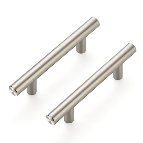 Ravinte 30-pack brushed nickel cabinet pulls, front view for seamless upgrade.