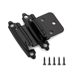 Ravinte 50-pack overlay hinges in matte black for durable kitchen cabinet doors.
