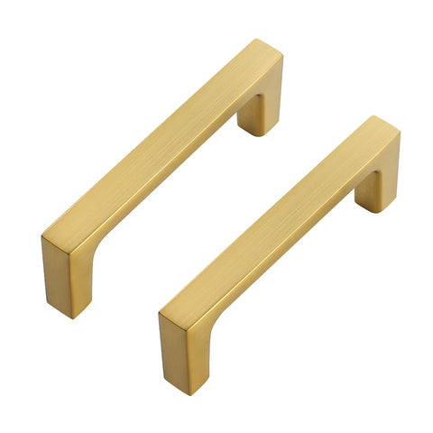 Ravinte brushed brass 3-inch drawer pull square close-up for quick cabinet updates.