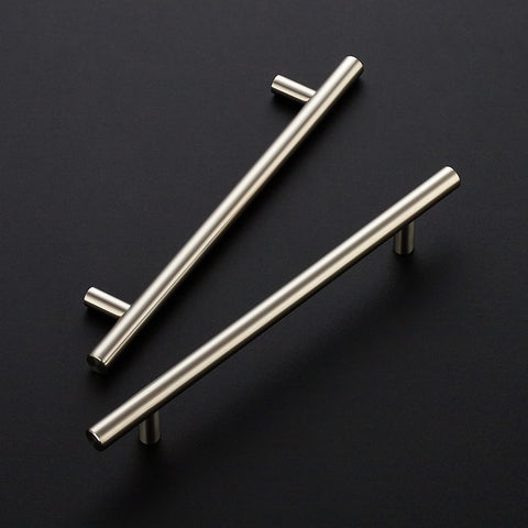 Ravinte brushed nickel cabinet pull close-up showing durable stainless finish
